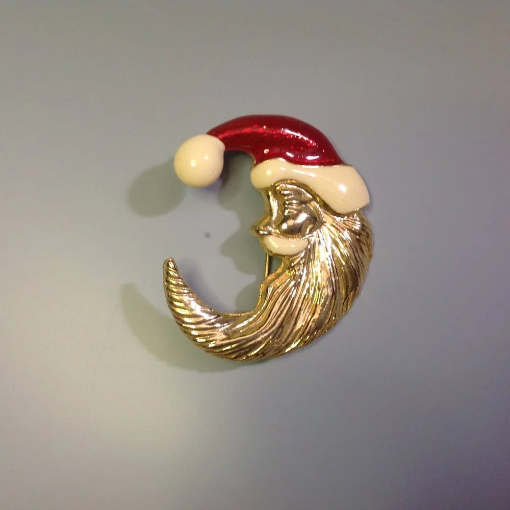 Christmas Brooch Santa Claus in the Crescent Moon Accessories Associates, Inc.